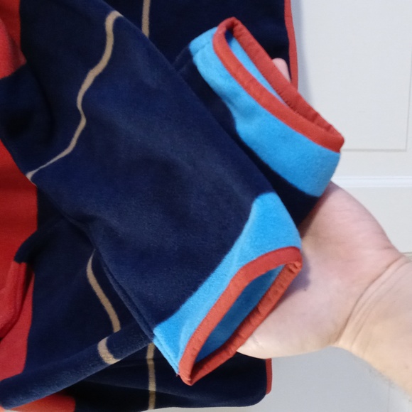 💙Land's End💙 - Multicolor Rugby Striped Quarter Button Pullover - Picture 5 of 10